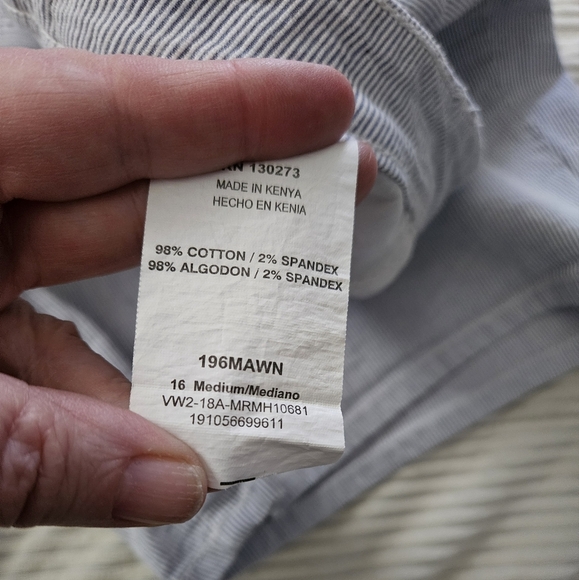 LEE Riders Womens Blue & White Pin Striped Shorts Size 16 - Picture 5 of 6